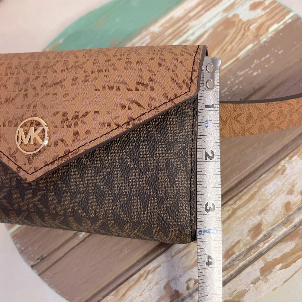 MICHAEL KORS MK Signature Logo Monogram Belt Bag | Brown Signature Logo L/XL